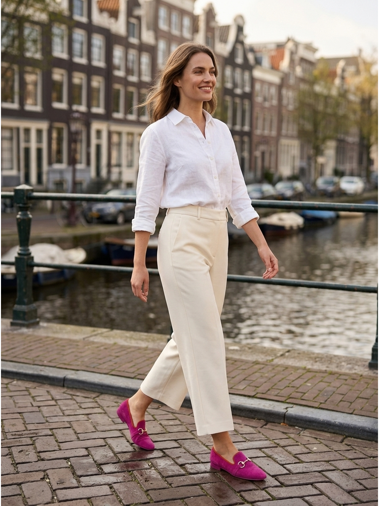 Women's Suede Slip-On Loafers Horsebit Buckle, Smart-Casual Wear