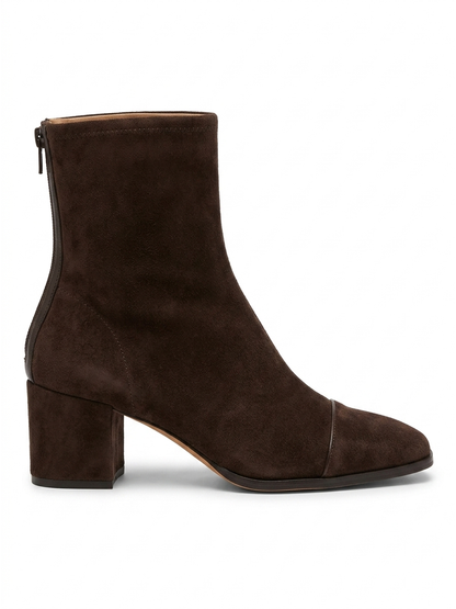 Women's Leather Block Heel Boots, Comfortable Leather Ankle Boots