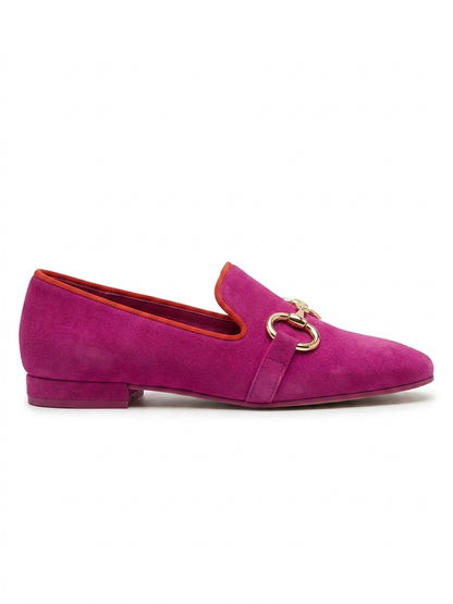 Women's Suede Slip-On Loafers Horsebit Buckle, Smart-Casual Wear