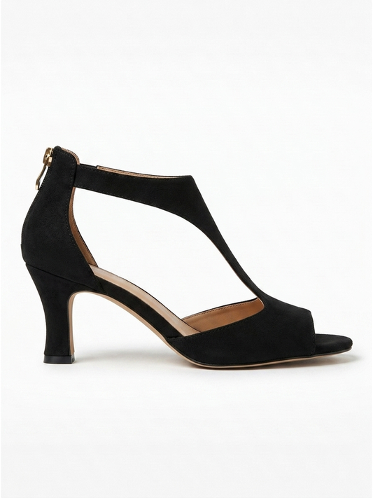 Comfortable Heels for Women, Arch Support Peep-Toe Block Heel