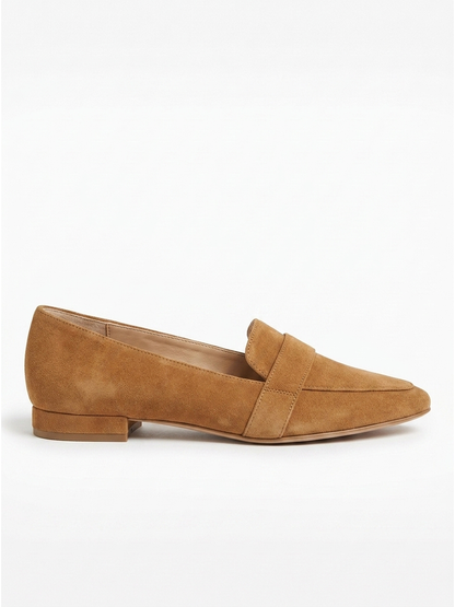 Women's Suede Flats with Cushioned Insole, All-Day Comfort Loafers