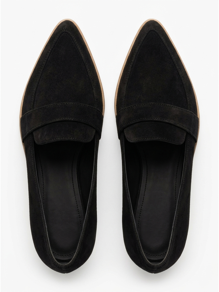 Women's Suede Flats with Cushioned Insole, All-Day Comfort Loafers