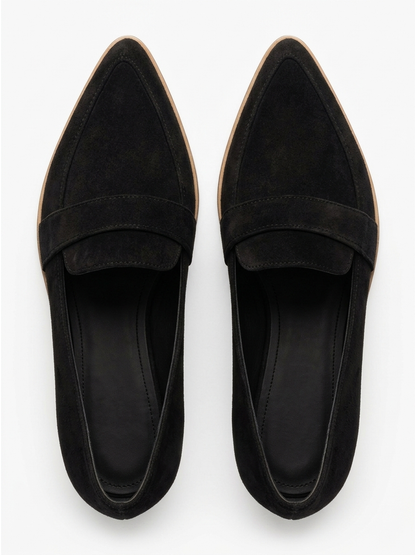 Women's Suede Flats with Cushioned Insole, All-Day Comfort Loafers