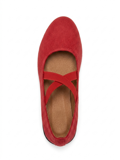 Women's Cushioned Orthopedic Flats, Suede Slip-On Comfort Shoes