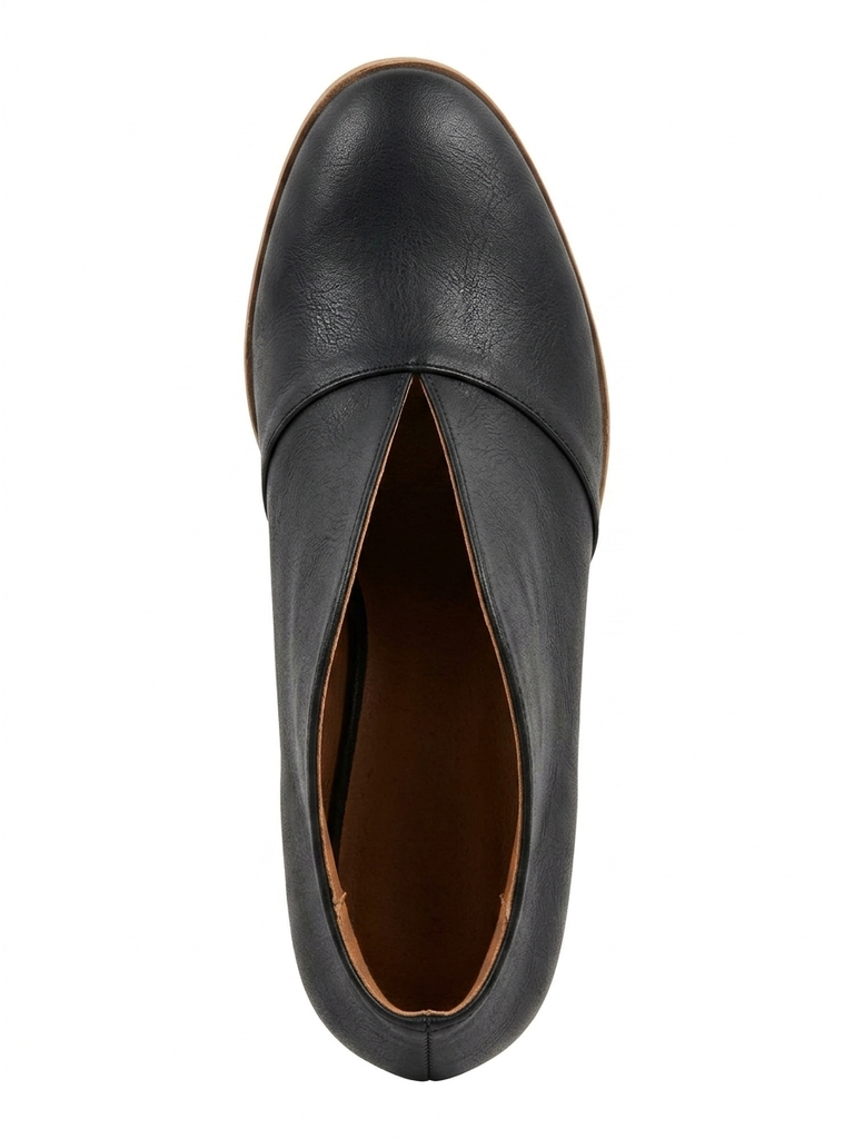 Women's Slip-On Ankle Boots, Almond Toe, Chunky Heel, Comfort Fit