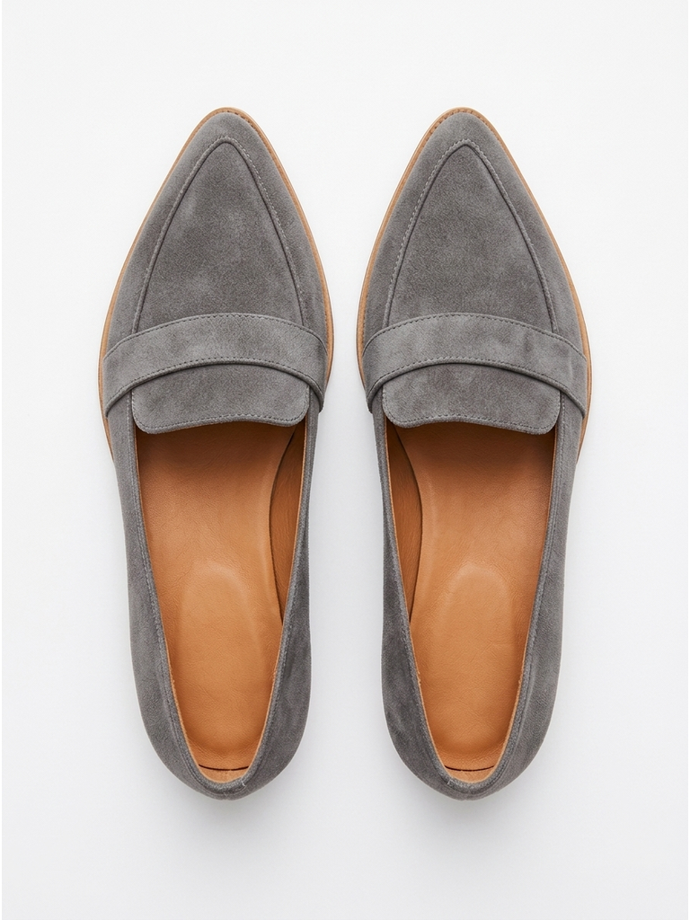 Women's Suede Flats with Cushioned Insole, All-Day Comfort Loafers