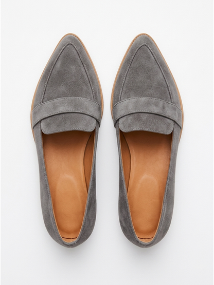 Women's Suede Flats with Cushioned Insole, All-Day Comfort Loafers