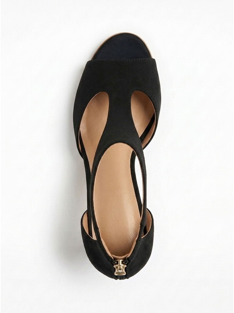 Comfortable Heels for Women, Arch Support Peep-Toe Block Heel