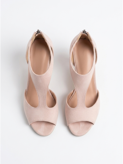 Comfortable Heels for Women, Arch Support Peep-Toe Block Heel
