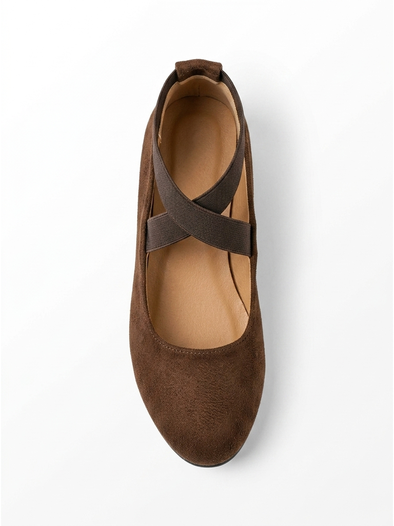 Women's Cushioned Orthopedic Flats, Suede Slip-On Comfort Shoes