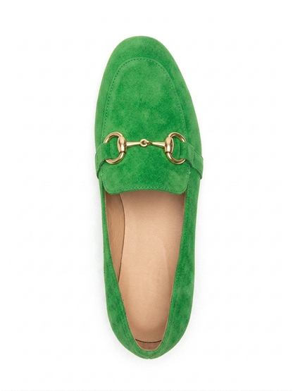 Women's Suede Slip-On Loafers Horsebit Buckle, Smart-Casual Wear