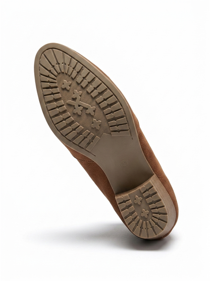 Women's Slip-On Ankle Boots, Almond Toe, Chunky Heel, Comfort Fit