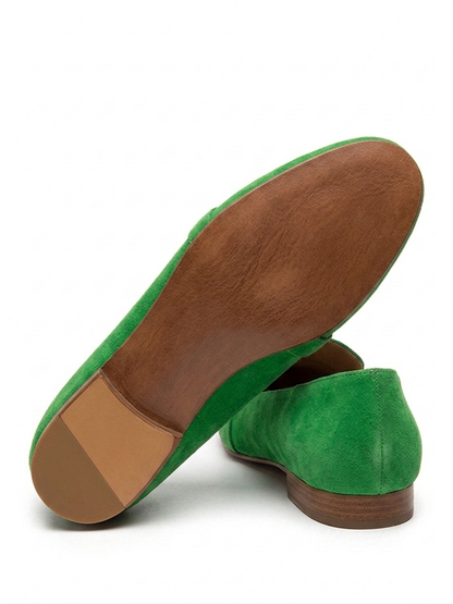 Women's Suede Slip-On Loafers Horsebit Buckle, Smart-Casual Wear