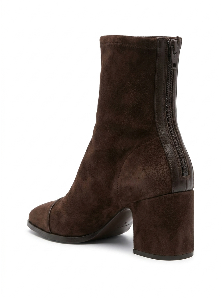 Women's Leather Block Heel Boots, Comfortable Leather Ankle Boots