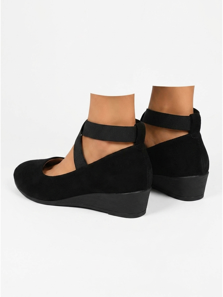 Women's Cushioned Orthopedic Flats, Suede Slip-On Comfort Shoes