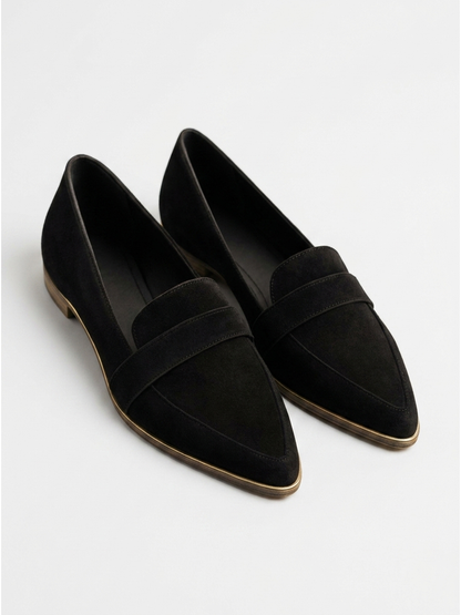 Women's Suede Flats with Cushioned Insole, All-Day Comfort Loafers