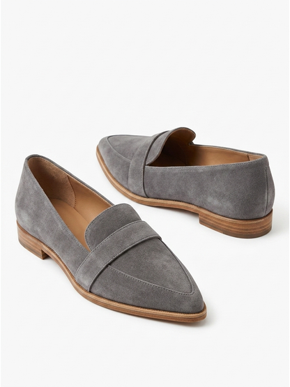 Women's Suede Flats with Cushioned Insole, All-Day Comfort Loafers
