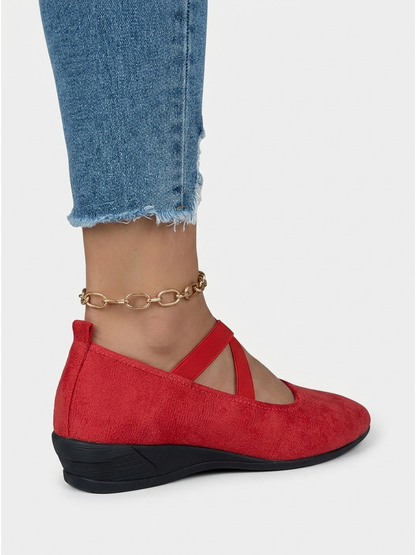 Women's Cushioned Orthopedic Flats, Suede Slip-On Comfort Shoes