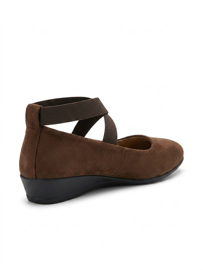 Women's Cushioned Orthopedic Flats, Suede Slip-On Comfort Shoes