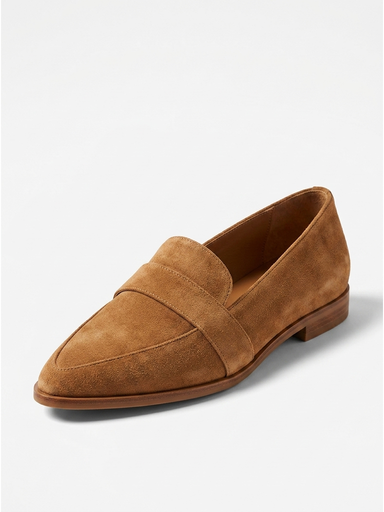 Women's Suede Flats with Cushioned Insole, All-Day Comfort Loafers