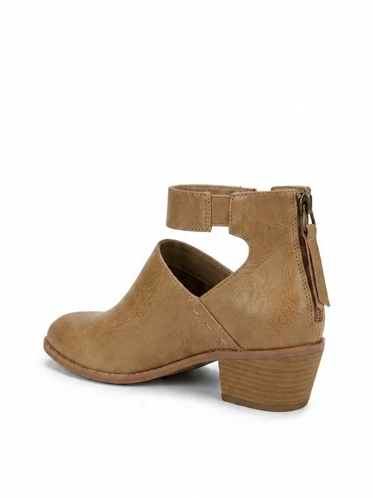 Women's Block Heel Booties, Side Zip, All-Day Comfort, Padded Insole